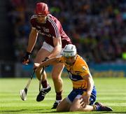 28 July 2018; Patrick O'Connor of Clare in action against Jonathan Glynn of Galway during the GAA Hurling All-Ireland Senior Championship semi-final match between Galway and Clare at Croke Park in Dublin. Photo by Ray McManus/Sportsfile