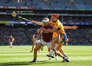 28 July 2018; Daithi Burke of Galway is tackled by John Conlon of Clare during the GAA Hurling All-Ireland Senior Championship semi-final match between Galway and Clare at Croke Park in Dublin. Photo by Ray McManus/Sportsfile