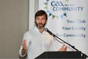 31 July 2018;  Colin Regan, GAA Community & Health Manager, speaking during the launch of the Drink Less, Gain More campaign, and GAA/HSE Health Theme Day, at Croke Park in Dublin. Photo by Sam Barnes/Sportsfile