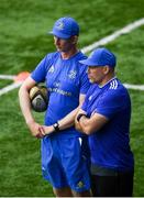 2 August 2018; Felipe Contepomi spoke exclusively to Leinster Rugby TV this week for the first time since returning to the province to take up the role of backs coach. The former Argentina international, who played 116 times for Leinster Rugby from 2003-2009, has joined up with the coaching team and squad ahead of August's Bank of Ireland Pre-season Friendlies away to Montauban (10th August) and at home to Newcastle Falcons at Energia Park (17th August, KO 7pm, tickets on sale now from leinsterrugby.ie). Pictured is Leinster head coach Leo Cullen, left, and backs coach Felipe Contepomi during squad training at Energia Park in Donnybrook, Dublin. Photo by Ramsey Cardy/Sportsfile
