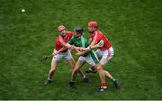 29 July 2018; Graeme Mulcahy of Limerick is tackled by Daniel Kearney, left, and Bill Cooper of Cork during the GAA Hurling All-Ireland Senior Championship semi-final match between Cork and Limerick at Croke Park in Dublin. Photo by Brendan Moran/Sportsfile