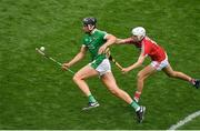 29 July 2018; Gearóid Hegarty of Limerick in action against Luke Meade of Cork during the GAA Hurling All-Ireland Senior Championship semi-final match between Cork and Limerick at Croke Park in Dublin. Photo by Brendan Moran/Sportsfile