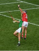 29 July 2018; Colm Spillane of Cork gains possession ahead of Aaron Gillane of Limerick during the GAA Hurling All-Ireland Senior Championship semi-final match between Cork and Limerick at Croke Park in Dublin. Photo by Brendan Moran/Sportsfile