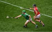 29 July 2018; Shane Dowling of Limerick in action against Christopher Joyce of Cork during the GAA Hurling All-Ireland Senior Championship semi-final match between Cork and Limerick at Croke Park in Dublin. Photo by Brendan Moran/Sportsfile