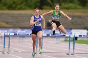 28 July 2018; Catherine MacManus of Dublin City Harriers A.C., Co. Dublin, competing in the Senior Women 100mH during the Irish Life Health National Senior T&F Championships Day 1 at Morton Stadium in Santry, Dublin. Photo by Sam Barnes/Sportsfile