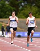 28 July 2018; Paul McDermott of Donore Harriers, Co. Dublin, left, and Aaron Cadden of Sligo A.C., Co. Sligo, competing in the Senior Men 200m event during the Irish Life Health National Senior T&F Championships Day 1 at Morton Stadium in Santry, Dublin. Photo by Sam Barnes/Sportsfile