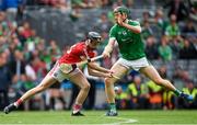 29 July 2018; Jack O'Connor of Cork in action against William O’Donoghue of Limerick during the GAA Hurling All-Ireland Senior Championship semi-final match between Cork and Limerick at Croke Park in Dublin. Photo by Piaras Ó Mídheach/Sportsfile
