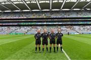 29 July 2018; Referee Rory McGann and his officials before the Electric Ireland GAA Hurling All-Ireland Minor Championship Semi-Final match between Tipperary and Kilkenny at Croke Park, Dublin. Photo by Piaras Ó Mídheach/Sportsfile