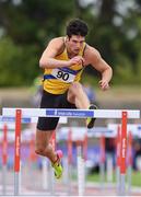 29 July 2018;  Ben Reynolds of North Down A.C., Co. Down, competing in the Senior Men 110mH  event during the Irish Life Health National Senior T&F Championships Day 2 at Morton Stadium in Santry, Dublin. Photo by Sam Barnes/Sportsfile