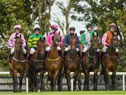 31 July 2018; St Stephens Green, second right, with David Mullins up, with the field prior to the Latin Quarter Beginners Steeplechase during the Galway Races Summer Festival 2018, in Ballybrit, Galway. Photo by Seb Daly/Sportsfile