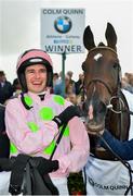 31 July 2018; Jockey Danny Mullins celebrates in the winners enclosure after winning the Colm Quinn BMW Mile Handicap on Riven Light during the Galway Races Summer Festival 2018, in Ballybrit, Galway. Photo by Seb Daly/Sportsfile