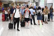 31 July 2018; Dane Massey of Dundalk on their arrival at Larnaca International Airport in Cyprus. Photo by Stephen McCarthy/Sportsfile