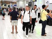 31 July 2018; Sam Byrne of Dundalk on their arrival at Larnaca International Airport in Cyprus. Photo by Stephen McCarthy/Sportsfile