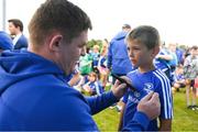 1 August 2018; Leinster player Tadhg Furlong signing autographs during the Bank of Ireland Leinster Rugby Summer Camp at Gorey RFC in Wexford. Photo by Eóin Noonan/Sportsfile
