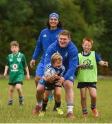 1 August 2018; Leinster player Tadhg Furlong with participants during the Bank of Ireland Leinster Rugby Summer Camp at Gorey RFC in Wexford. Photo by Eóin Noonan/Sportsfile