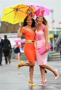 1 August 2018; Racegoers Barbara, left, and Gabrielle Dunne, from Oranmore, Galway, prior to racing at the Galway Races Summer Festival 2018, in Ballybrit, Galway. Photo by Seb Daly/Sportsfile