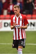 12 July 2018; Dean Shiels of Derry City during the UEFA Europa League 1st Qualifying Round First Leg match between Derry City and Dinamo Minsk at Brandywell Stadium in Derry. Photo by Oliver McVeigh/Sportsfile