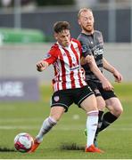 15 June 2018; Ben Doherty of Derry City in action against Chris Shields of Dundalk during the SSE Airtricity League Premier Division match between Derry City and Dundalk at the Brandywell Stadium, Derry. Photo by Oliver McVeigh/Sportsfile