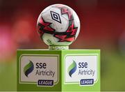 27 July 2018; A general view of a match ball before the SSE Airtricity League Premier Division match between Derry City and St Patrick's Athletic at the Brandywell in Derry. Photo by Oliver McVeigh/Sportsfile