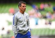 1 August 2018; Chelsea assistant coach Gianfranco Zola ahead of the International Champions Cup match between Arsenal and Chelsea at the Aviva Stadium in Dublin. Photo by Ramsey Cardy/Sportsfile