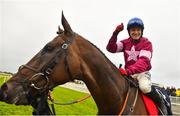 1 August 2018; Jockey Mark Enright celebrates on Clarcam after winning the TheTote.com Galway Plate Steeplechase Handicap during the Galway Races Summer Festival 2018, in Ballybrit, Galway. Photo by Seb Daly/Sportsfile