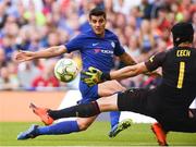1 August 2018; Álvaro Morata of Chelsea has a shot at goal saved by Petr Cech of Arsenal during the International Champions Cup match between Arsenal and Chelsea at the Aviva Stadium in Dublin. Photo by Ramsey Cardy/Sportsfile