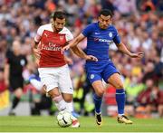 1 August 2018; Henrikh Mkhitaryan of Arsenal in action against Pedro of Chelsea during the International Champions Cup match between Arsenal and Chelsea at the Aviva Stadium in Dublin. Photo by Sam Barnes/Sportsfile