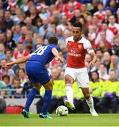 1 August 2018; Pierre-Emerick Aubameyang of Arsenal in action against César Azpillicueta of Chelsea during the International Champions Cup 2018 match between Arsenal and Chelsea at the Aviva Stadium in Dublin. Photo by Sam Barnes/Sportsfile
