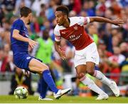1 August 2018; Pierre-Emerick Aubameyang of Arsenal in action against Jorginho of Chelsea during the International Champions Cup 2018 match between Arsenal and Chelsea at the Aviva Stadium in Dublin. Photo by Sam Barnes/Sportsfile