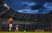 1 August 2018; Mesut Özil of Arsenal prepares to take a free kick during the International Champions Cup match between Arsenal and Chelsea at the Aviva Stadium in Dublin. Photo by Ramsey Cardy/Sportsfile