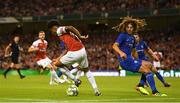 1 August 2018; Reiss Nelson of Arsenal in action against Ethan Ampadu of Chelsea during the International Champions Cup match between Arsenal and Chelsea at the Aviva Stadium in Dublin. Photo by Ramsey Cardy/Sportsfile