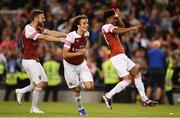 1 August 2018; Arsenal players including Mattéo Guendouzi, centre, celebrate after winning the International Champions Cup match between Arsenal and Chelsea at the Aviva Stadium in Dublin. Photo by Sam Barnes/Sportsfile