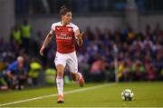 1 August 2018; Héctor Bellerín of Arsenal during the International Champions Cup match between Arsenal and Chelsea at the Aviva Stadium in Dublin. Photo by Ramsey Cardy/Sportsfile