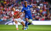 1 August 2018; Callum Hudson-Odoi of Chelsea in action against Héctor Bellerín of Arsenal during the International Champions Cup 2018 match between Arsenal and Chelsea at the Aviva Stadium in Dublin.  Photo by Sam Barnes/Sportsfile