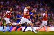 1 August 2018; Sokratis Papastathopoulos of Arsenal during the International Champions Cup match between Arsenal and Chelsea at the Aviva Stadium in Dublin.  Photo by Sam Barnes/Sportsfile