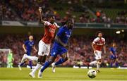 1 August 2018; Victor Moses of Chelsea in action against Ainsley Maitland-Niles of Arsenal during the International Champions Cup match between Arsenal and Chelsea at the Aviva Stadium in Dublin.  Photo by Sam Barnes/Sportsfile