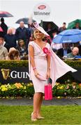 2 August 2018; Winner of the g Hotel Best Dressed Lady Charlene Byers, from Mayobridge, Newry, Co Down, poses for a photograph during the Galway Races Summer Festival 2018, in Ballybrit, Galway. Photo by Seb Daly/Sportsfile