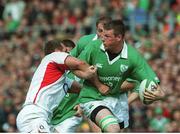 30 March 2003; Malcolm O'Kelly, Ireland, is tackled by Richard Hill, England. RBS Six Nations Rugby Championship, Ireland v England, Lansdowne Road, Dublin. Photo by Matt Browne/Sportsfile