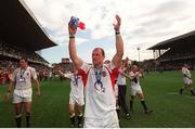 30 March 2003; England's Lawrence Dallaglio celebrates after victory over Ireland. RBS Six Nations Rugby Championship, Ireland v England, Lansdowne Road, Dublin. Photo by Matt Browne/Sportsfile