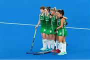 2 August 2018; Ireland's penalty takers watch nervously during the shootout during the Women's Hockey World Cup Finals Quarter-Final match between Ireland and India at the Lee Valley Hockey Centre in QE Olympic Park, London, England. Photo by Craig Mercer/Sportsfile
