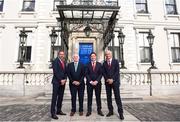 3 August 2018; Liverpool legends Ian Rush, Robbie Fowler and Jason McAteer visit Lord Mayor Nial Ring at Dublin's Mansion House to promote the Liverpool v Napoli game in Aviva Stadium on Saturday, August 4. Pictured from left is, Jason McAteer, FAI president Tony Fitzgerald, Robbie Fowler and Ian Rush at the Liverpool Ambassadors visit to Dublin Lord Mayor at the Mansion House in Dublin. Photo by Eóin Noonan/Sportsfile