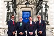 3 August 2018; Liverpool legends Ian Rush, Robbie Fowler and Jason McAteer visit Lord Mayor Nial Ring at Dublin's Mansion House to promote the Liverpool v Napoli game in Aviva Stadium on Saturday, August 4. Pictured from left is, Jason McAteer, FAI president Tony Fitzgerald, Robbie Fowler and Ian Rush at the Liverpool Ambassadors visit to Dublin Lord Mayor at the Mansion House in Dublin. Photo by Eóin Noonan/Sportsfile