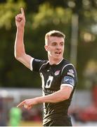 3 August 2018; Chris Hull of Cobh Ramblers celebrates after scoring his side's first goal during the SSE Airtricity League First Division match between Shelbourne and Cobh Ramblers at Tolka Park in Dublin. Photo by Eoin Smith/Sportsfile