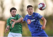 3 August 2018; Dylan Barnett of Waterford in action against Barry McNamee of Cork City during the SSE Airtricity League Premier Division match between Waterford and Cork City at the RSC in Waterford. Photo by Stephen McCarthy/Sportsfile