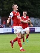 3 August 2018; Ian Turner of St Patrick's Athletic celebrates after scoring his side's second goal during the SSE Airtricity League Premier Division match between St Patrick's Athletic and Bray Wanderers at Richmond Park in Dublin. Photo by Matt Browne/Sportsfile