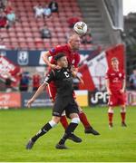 3 August 2018; Jaze Kabia of Cobh Ramblers in action against Alan Byrne of Shelbourne during the SSE Airtricity League First Division match between Shelbourne and Cobh Ramblers at Tolka Park in Dublin. Photo by Eoin Smith/Sportsfile
