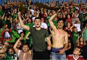 3 August 2018; Cork City supporters celebrate following the SSE Airtricity League Premier Division match between Waterford and Cork City at the RSC in Waterford. Photo by Stephen McCarthy/Sportsfile