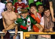 3 August 2018; Cork City supporters celebrate following the SSE Airtricity League Premier Division match between Waterford and Cork City at the RSC in Waterford. Photo by Stephen McCarthy/Sportsfile
