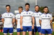 4 August 2018; Monaghan players, from left, Shane Carey, Conor McCarthy, Fintan Kelly, Vinny Corey and Dermot Malone during the National Anthem ahead of the GAA Football All-Ireland Senior Championship Quarter-Final Group 1 Phase 3 match between Galway and Monaghan at Pearse Stadium in Galway. Photo by Ramsey Cardy/Sportsfile