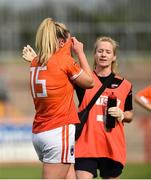 4 August 2018; Kelly Mallon of Armagh dejected following the TG4 All-Ireland Ladies Football Senior Championship quarter-final match between Armagh and Donegal at Healy Park in Omagh, Tyrone. Photo by Oliver McVeigh/Sportsfile